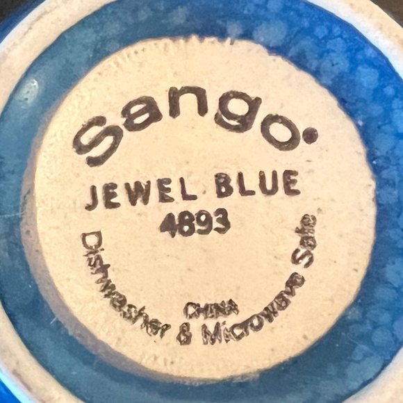 Pair of SANGO Jewel Blue 4893 Stoneware Coffee Mugs Tea Cups - Picture 8 of 8